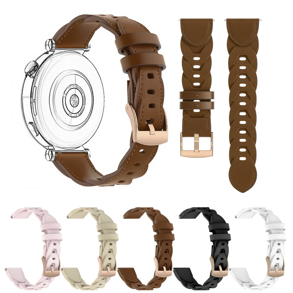 18mm Uhrenarmband für Huawei 5 /GT5 Pro 42mm/GT5 GT4 41mm Kunstleder für Garmin Venu 3s 2s Vivoactive 4s Damenarmband