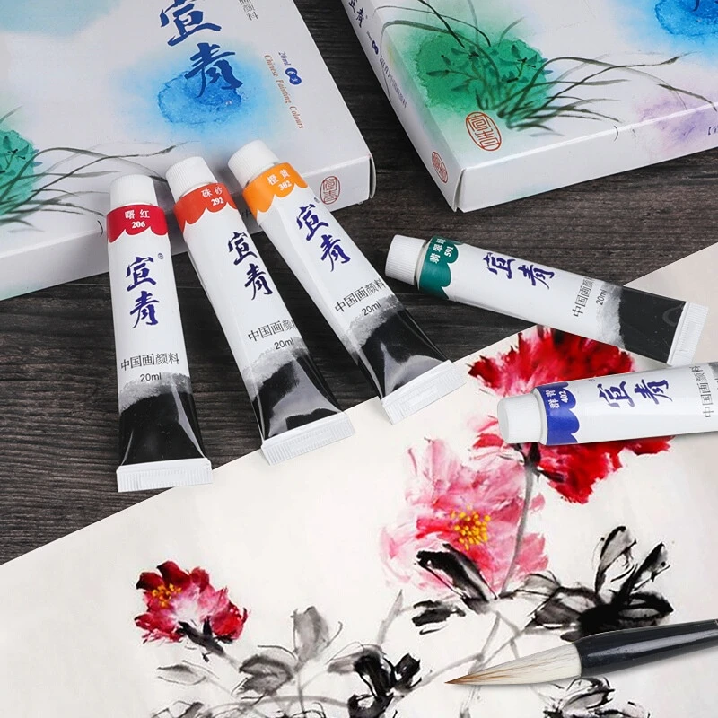 12/24 cores pintura chinesa conjunto de pigmento meticuloso tinta paisagem caligrafia pigmento 20ml grandes fontes da arte