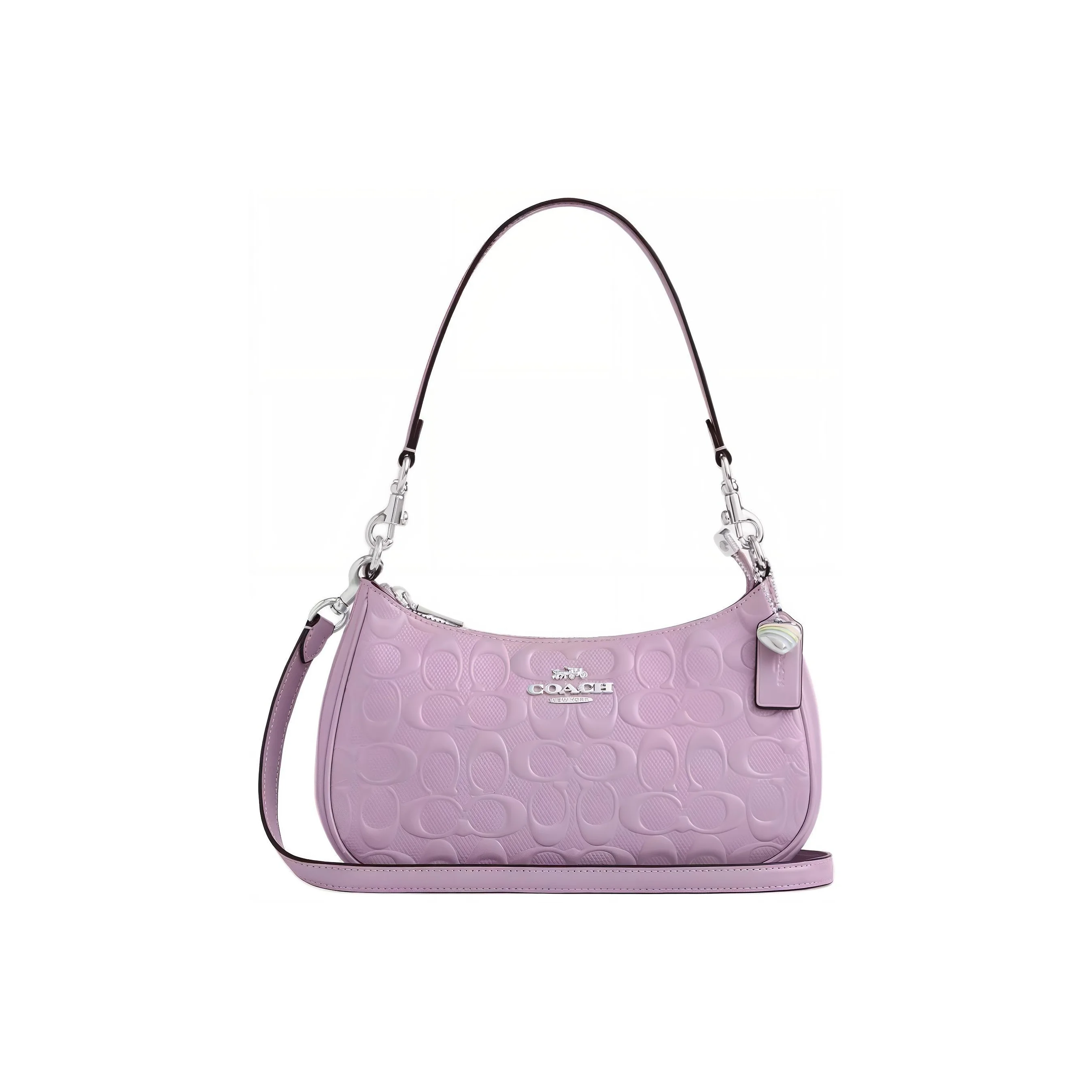 COACH Teri Leather Shoulder Bag Medium Women's Light Purple CDA98-SVIZ