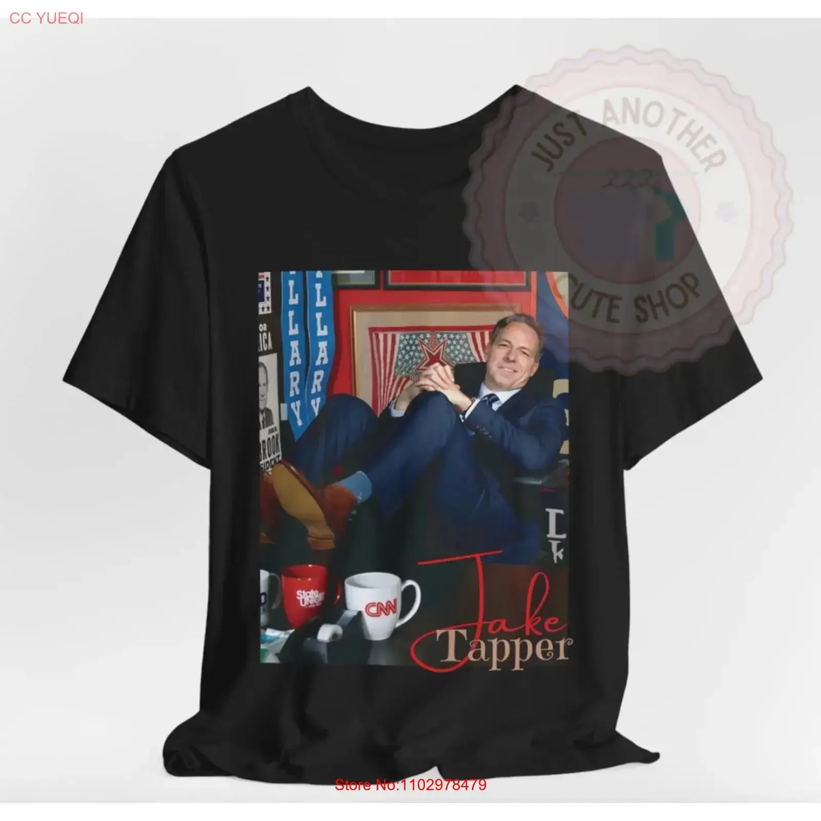 Camiseta de Jake Tapper, presentador de noticias políticas, periodista de CNN, cultura pop, estilo vintage, ropa ligeramente de diseñador