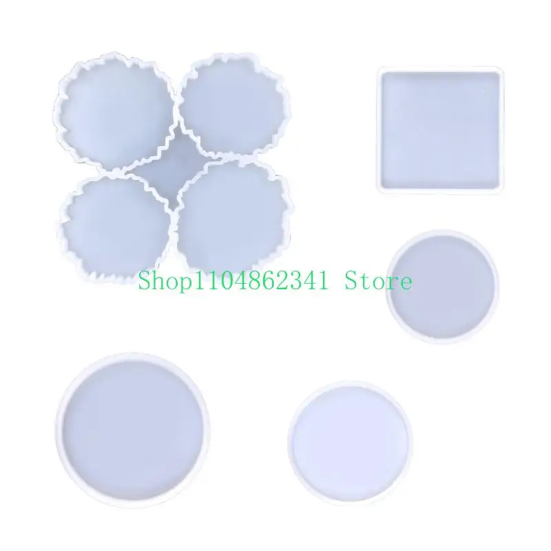 652F Square Round Epoxy Resin Silicone Mold Molds for DIY Cup Mats