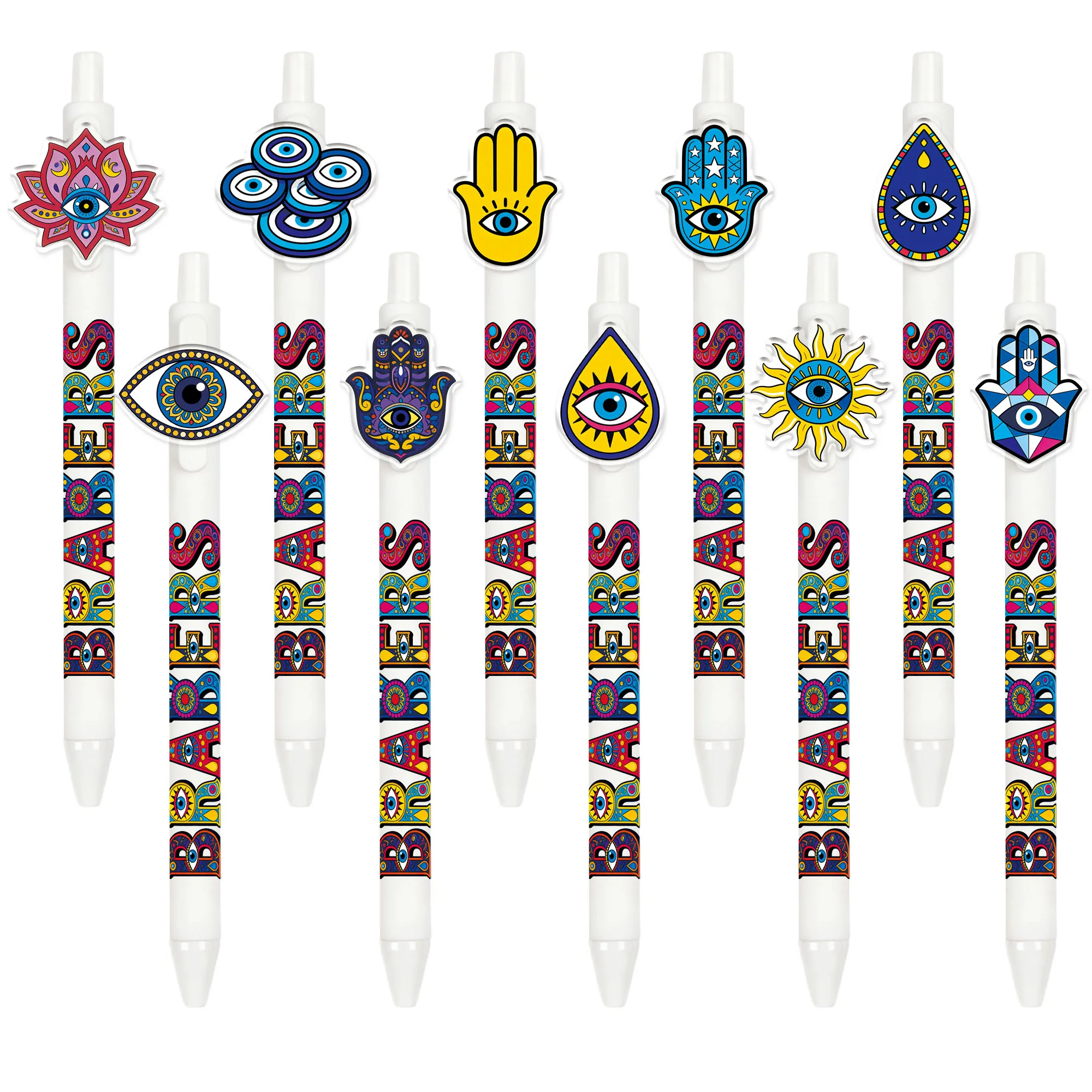 

10 штук / 20 штук шариковых ручек в форме дьявольского глаза. Креативные идеи для студенческих работ. Нажимные ручки.