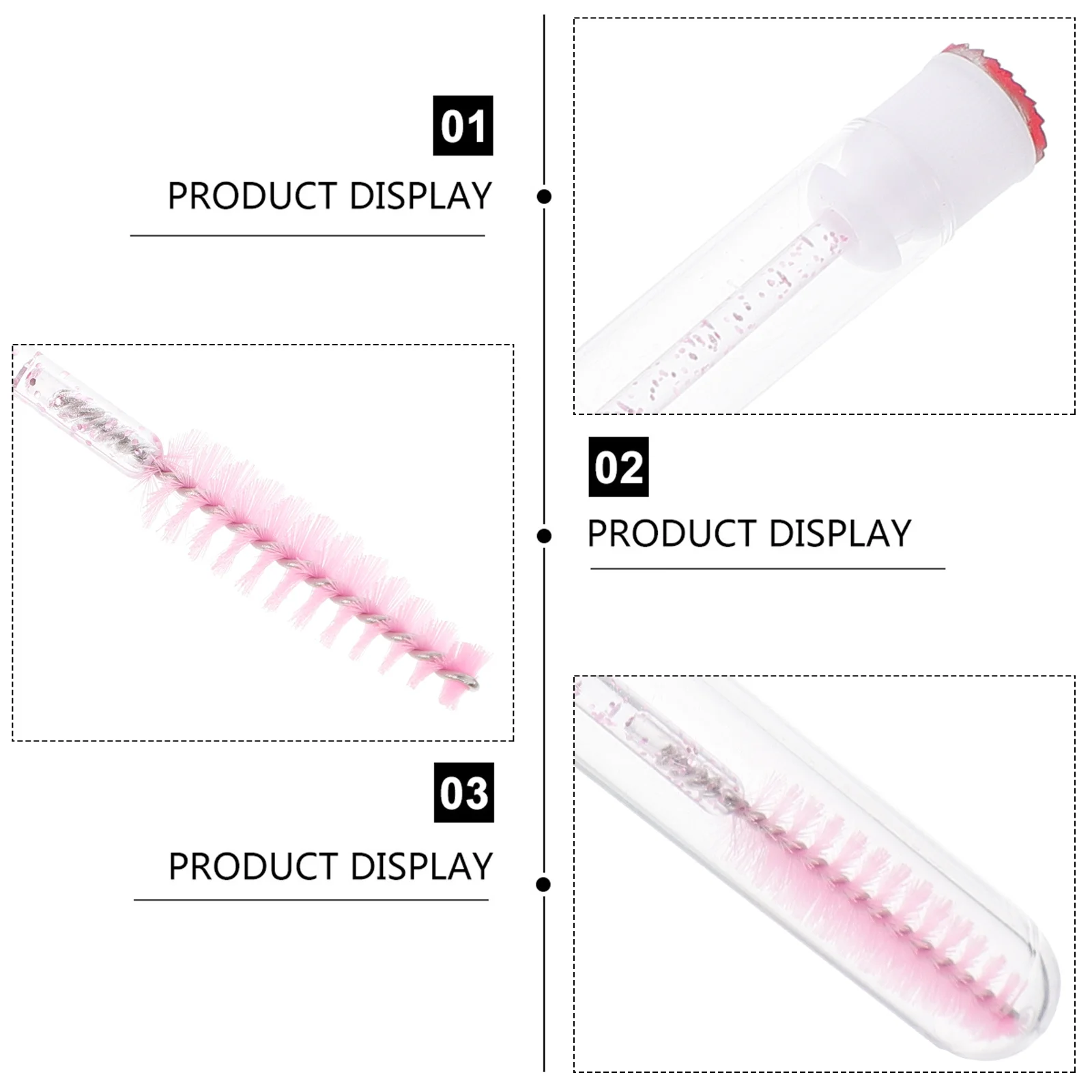 

10Pcs Colorful Eyelash Brushes in Pipe Packaging Rhinestone Design Fiber PP Lightweight Safe for Home Store Decorative Use Lash