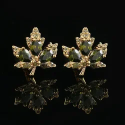 French Zircon Leaf Cufflinks Fashion High-end Men's Business Banquet Suit Shirt Cuffs Buttons Luxury Wedding Cuff Links Gifts