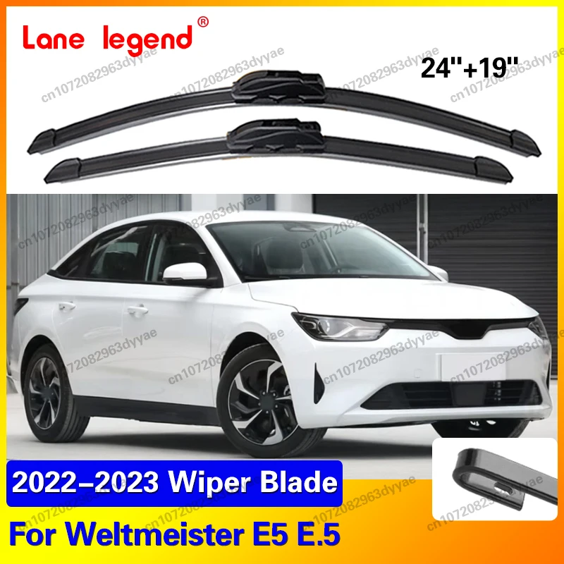 

Double Rubber Car Wiper for Weltmeister E5 E.5 2022 2023 Front Wipers Blades Brushes Cutter Accessorie Windscreen Wiper 24"+19"