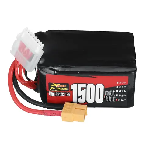 ZOP Power 22.2V 1500mAh 100C 6S LiPo Battery With XT60 Plug for FPV Drone