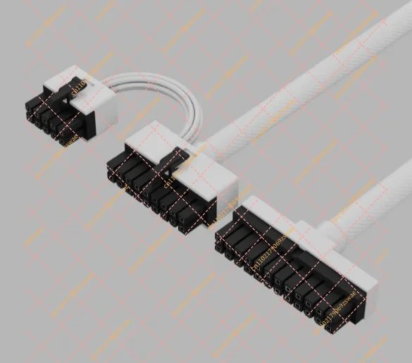 Full Modular PSU Extension Cable 24-Pin ATX Motherboard Super Soft Embossed Power Cord