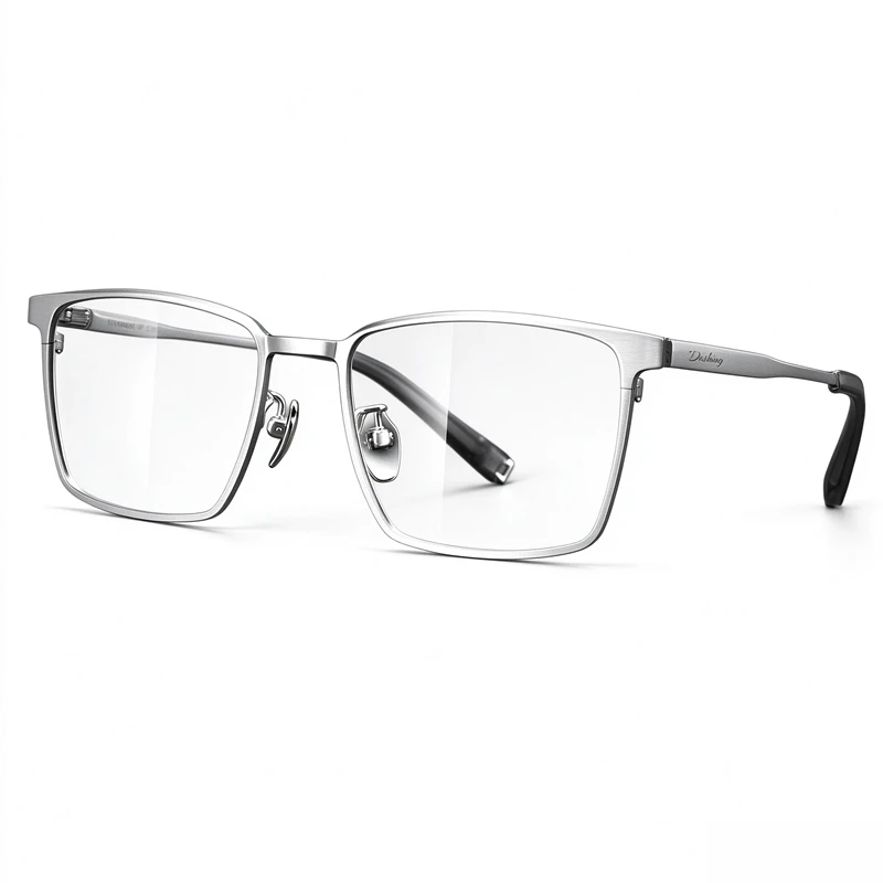 Pure Titanium Frame Men's Business Square Glasses Ultra-Light Optical Myopia Glasses Large Face Frame Glasses