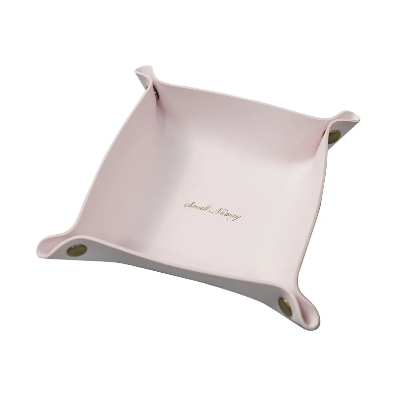Nordic Stil Leder Ablage Desktop-Organizer Für Schlüssel Schmuck Kosmetische Lagerung Box Klapp Organizer Hause Dekoration
