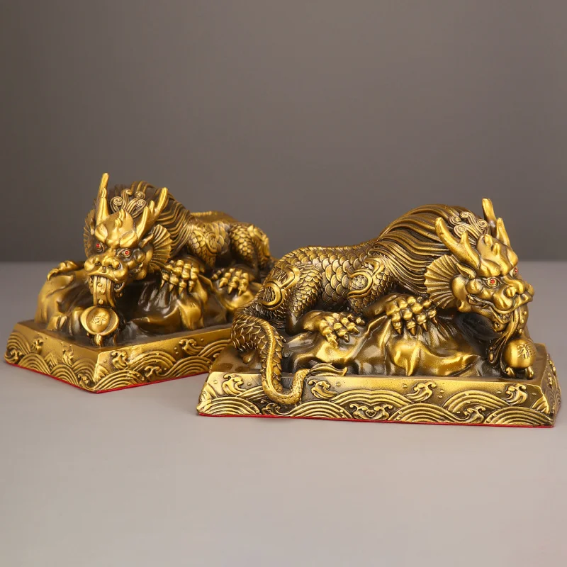 All-Brass Water-Repelling Snake Ornament, Auspicious Beast For Entryway, Wine Cabinet, Office Desk Decoration