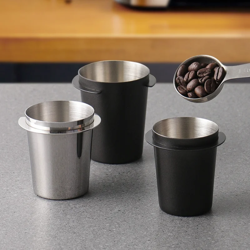 

58/51mm Coffee Dosing Cup Sniffing Mug for Espresso Machine Wear Resistant Stainless Steel Coffee Dosing Cup