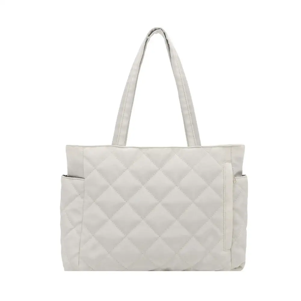 Mehrtaschen-Damen-Umhängetasche im Postboten-Stil, mit Rautenmuster, aus Baumwolle, als Kleider- und Schultertasche, große Kapazität, lässige Nylon-Schultertasche. – Detail 1