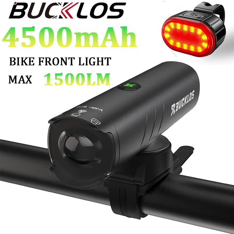 BUCKLOS الدراجة الجبهة ضوء USB Rechargea دراجة العلوي مشرق 4500MAH الجبلية الطريق الدراجة مصباح مقاوم للماء دراجة مصباح يدوي