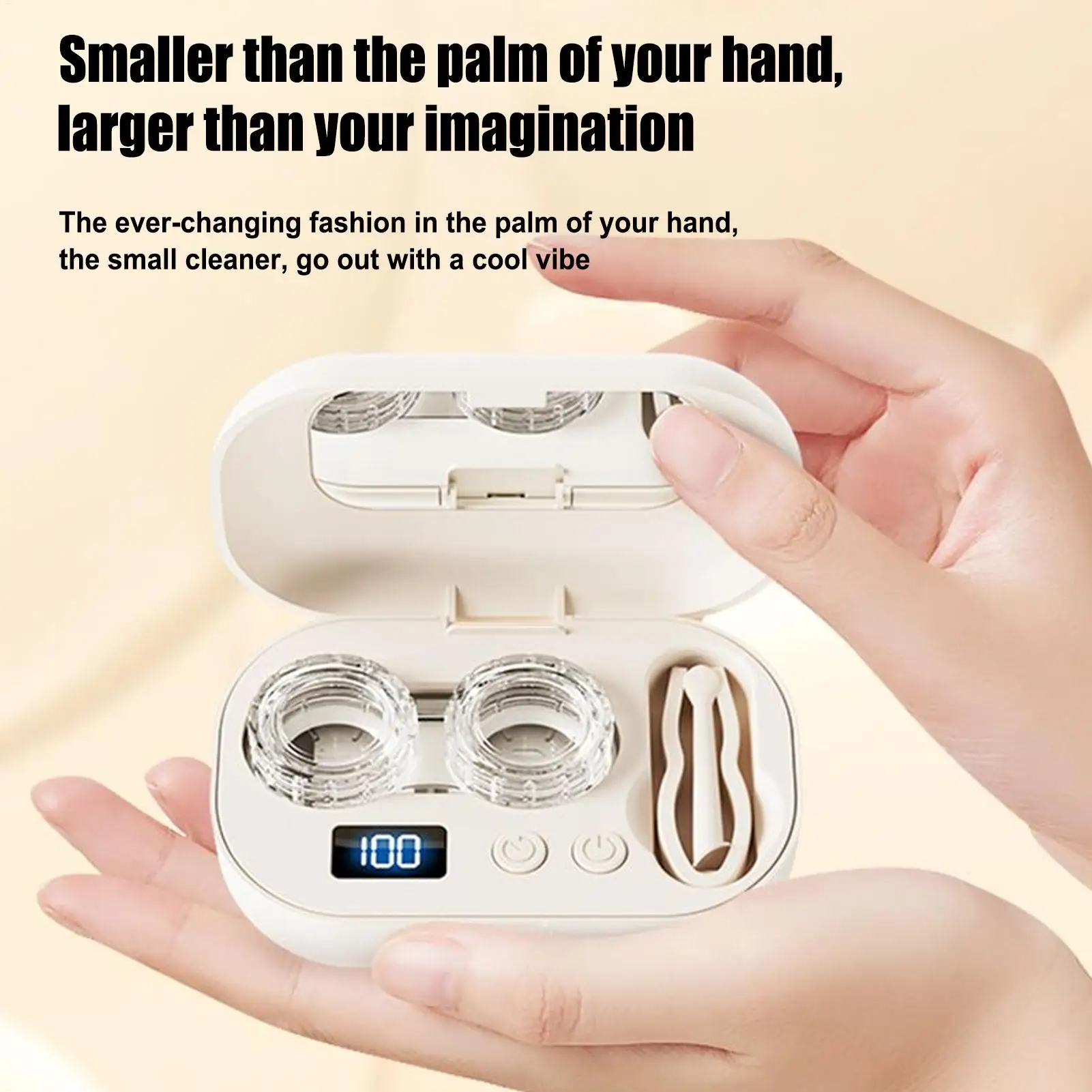 Travel Contact Lens Case Kit Ultrasonic Portable Electric deep cleaning Daily Contact Lens Organizer portable Rechargable