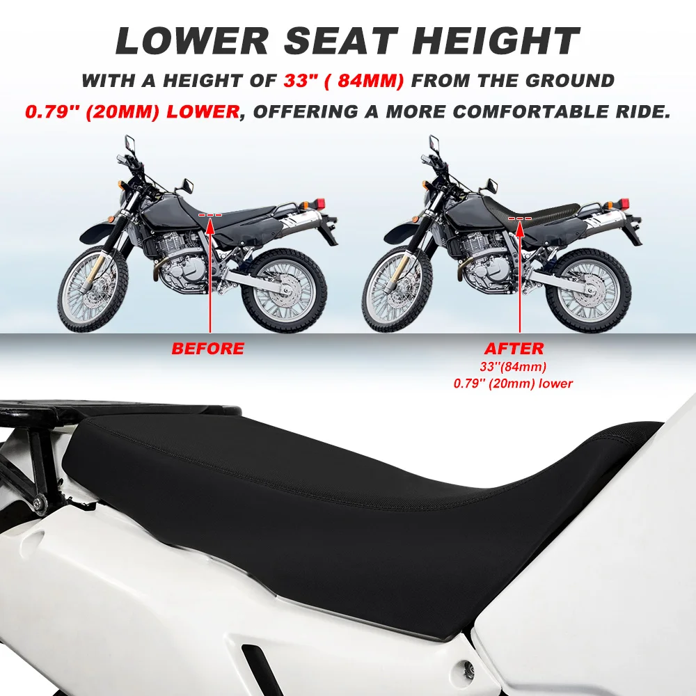 

Motorcycle Seat Cover & Foam Non-Slip PVC Seat Cover Striped Grip Gripper Fit For Kawasaki KLR650 KLR 650 2008-2016 2017 2018