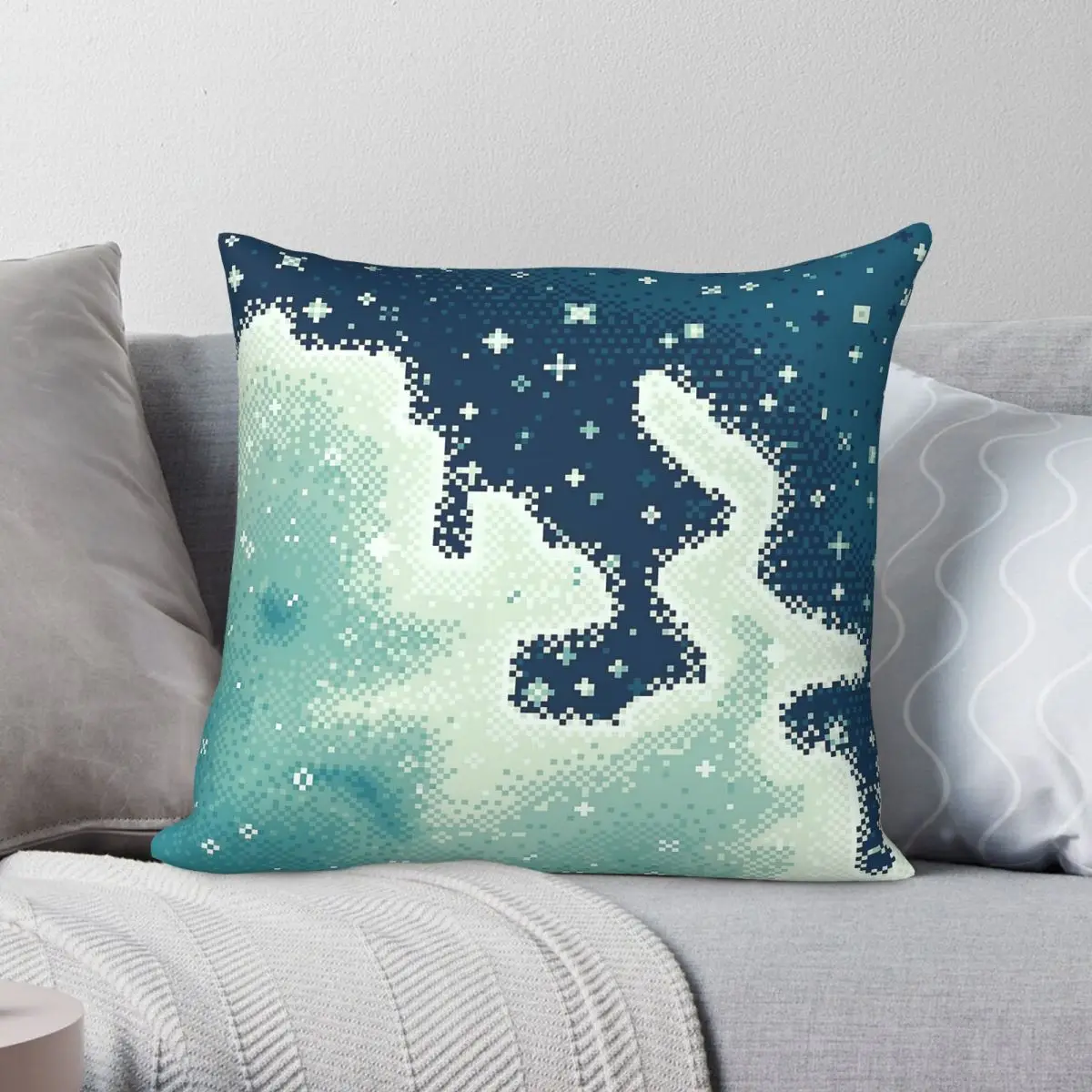 

Snowdrift Nebula Pixel Square Pillowcase Polyester Linen Velvet Creative Zip Decorative Pillow Case Home Cushion Cover 45x45