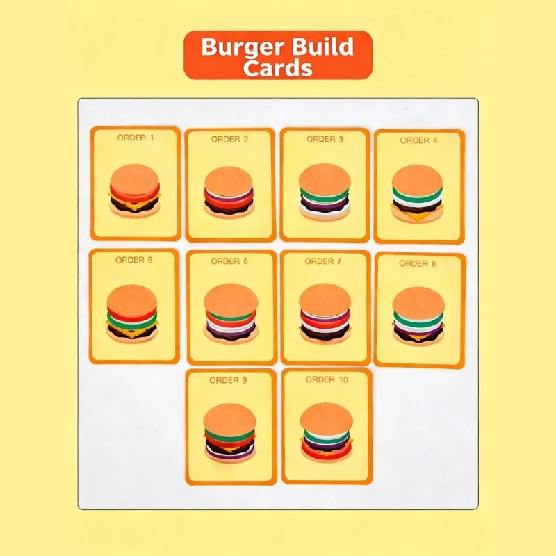 Creative Sandwich Hamburger Design Stacking Game Play Toy for Toddler Gift