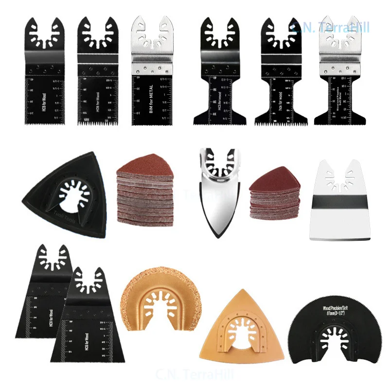 124Pcs Oscillating Multi Tool Accessories Kit Woodworking Saw Blades Scraper for Cutting Sanding