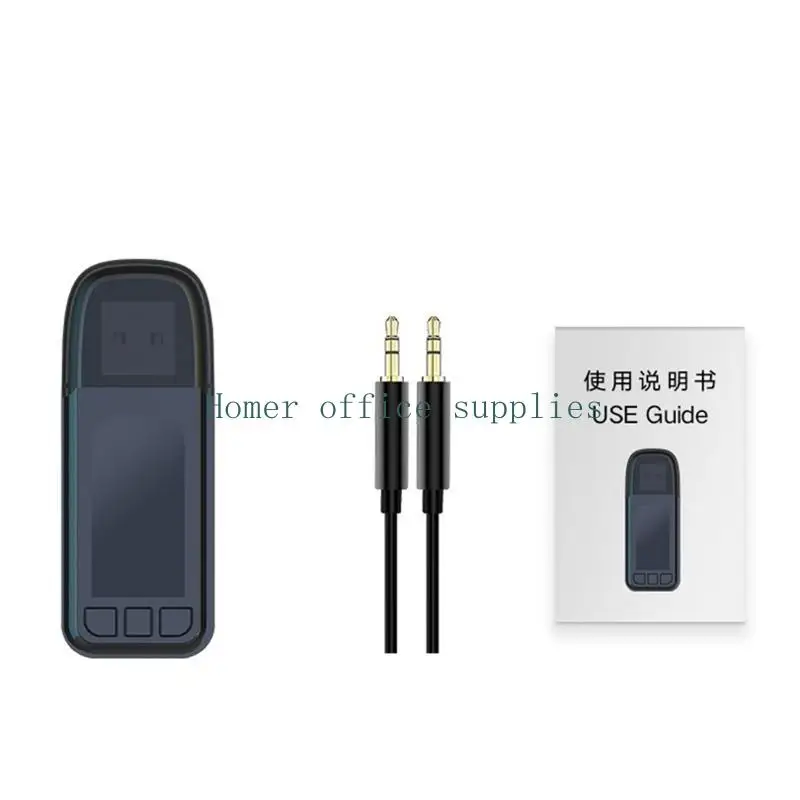 K43B Compatível com 5.0 Receptor áudio Transmissor USB Adaptador áudio 3,5 mm