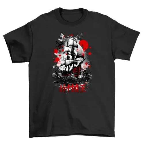 Black Ship Anime t-shirt - Sailing into Coolness! Unleash your inner pirate with