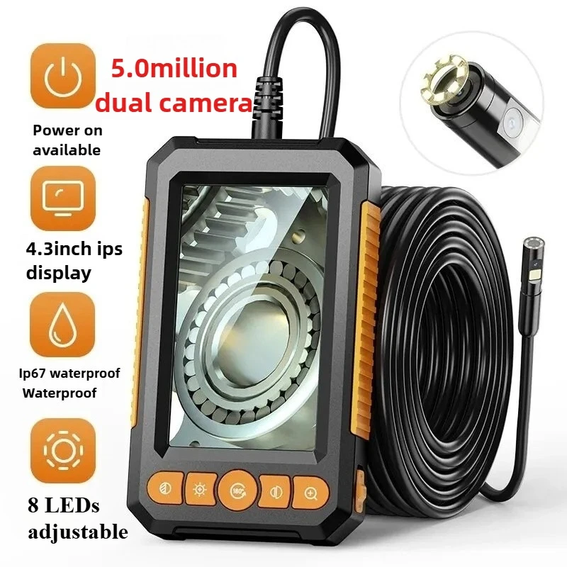 4.3 inch IPS display single/dual camera endoscope, industrial auto repair pipeline camera