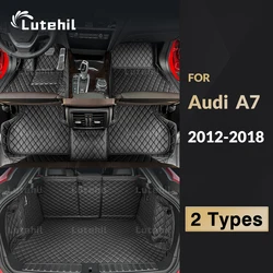 Lutehil Car floor mats for Audi A7 2012 2013 2014 2015 2016 2017 2018 Car Trunk Mat auto foot Pads carpet cover accessories