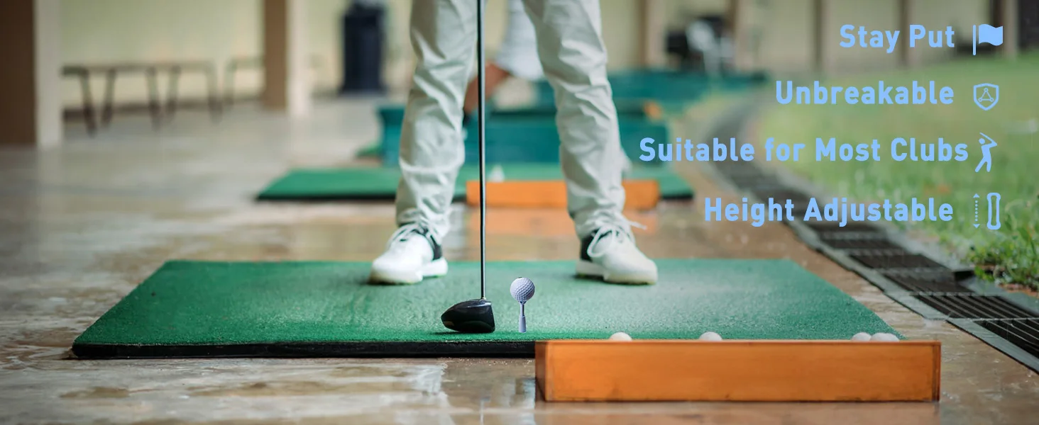 FzcSpeed 2er-Pack verstellbarer Golf-Tee für verschiedene Driving-Range-Distanzen, Golfballhalter aus Gummi für Übungsmatten, Zubehör für das Training in Innen- und Außenbereichen. – Detail 9