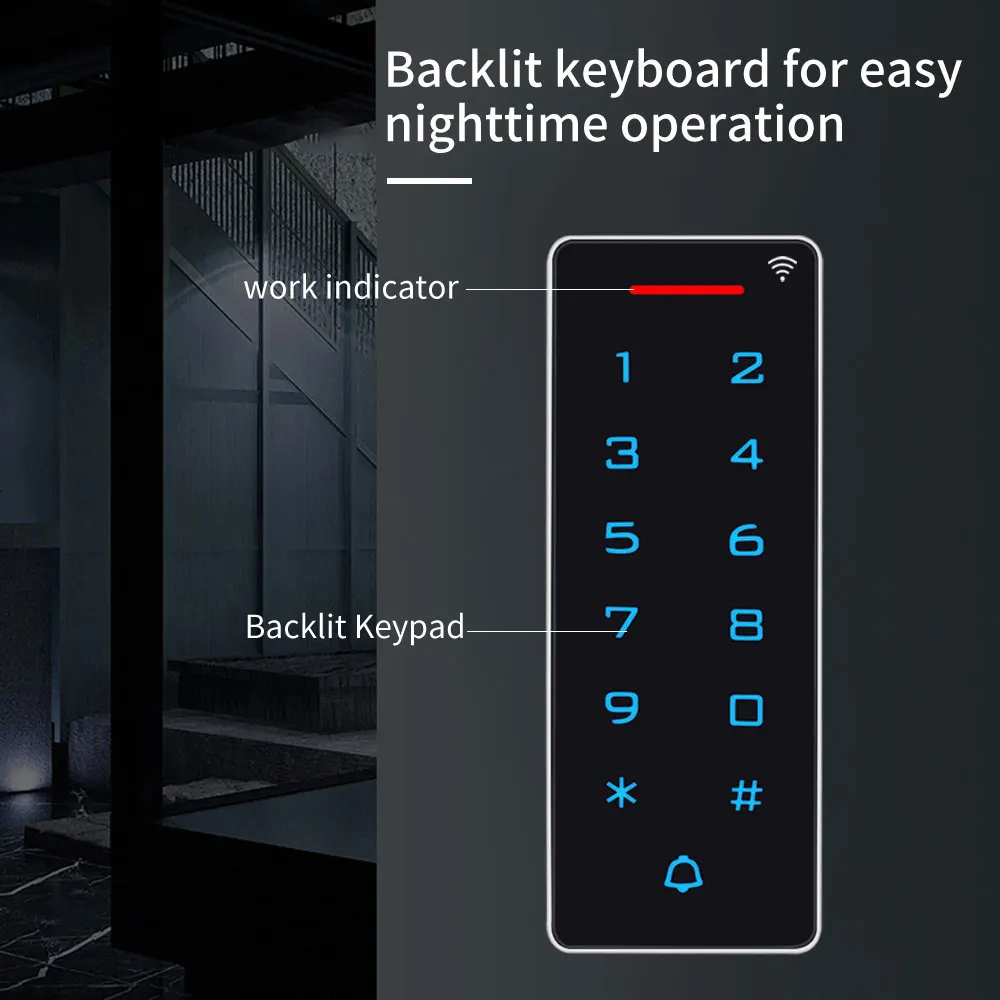 Standalone WIFI Tuya Smart App Door Access Control Keypad Access Controler RFID Card Reader IP67 Waterproof Wiegand Output&Input