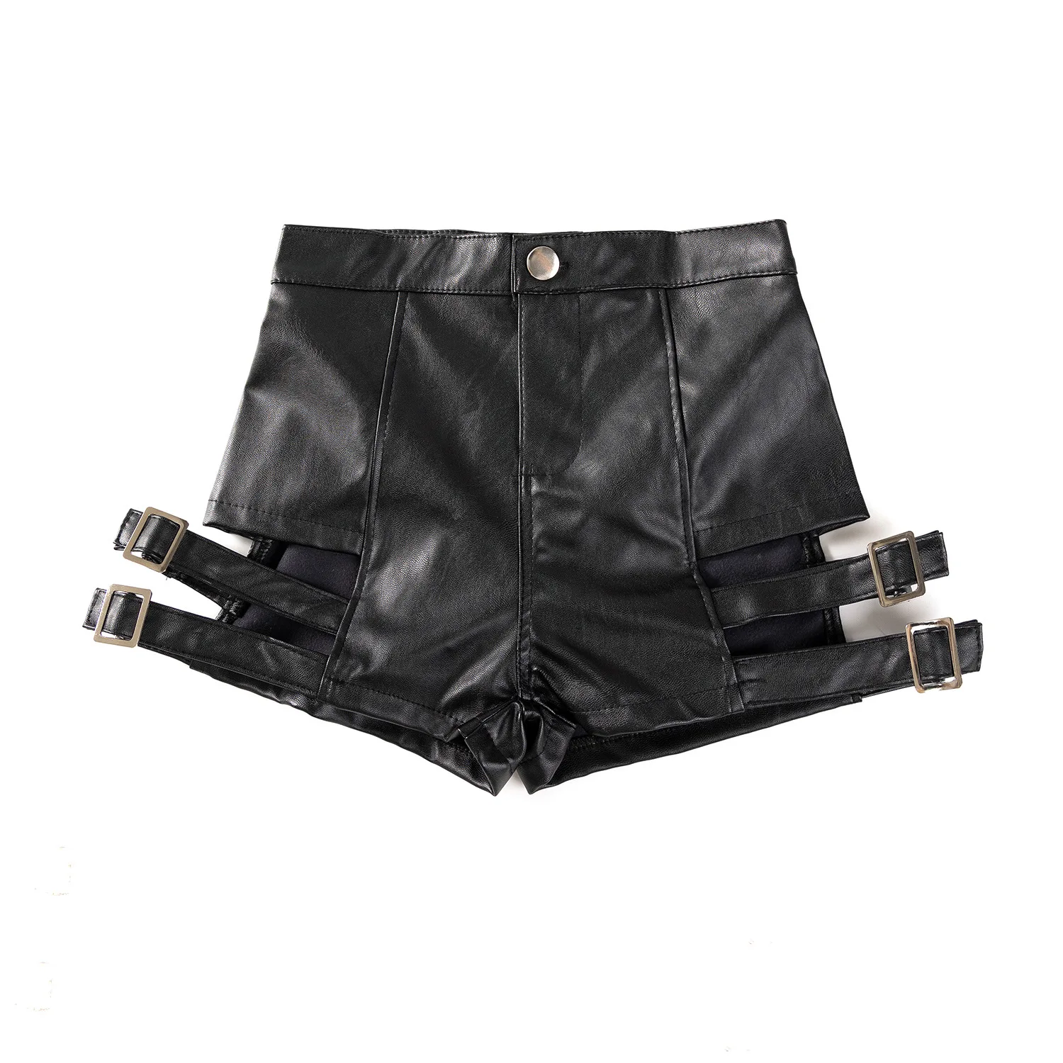 Jesienne nowe seksowne damskie szorty z imitacji skóry czarne hot pants super krótkie klub nocny