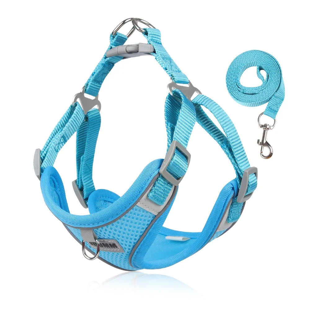 Reflective Dog Harness And Leash Set For Small And Medium Dogs_voghion.com