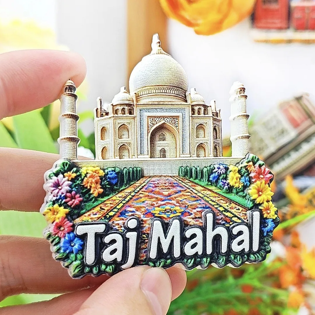 آسيا الهند تاج محل مومباي جايبور الراتنج ثلاثية الأبعاد مغناطيس الثلاجة السياحة تذكارية الثلاجة ملصق الحرف اليدوية هدية الديكور #4