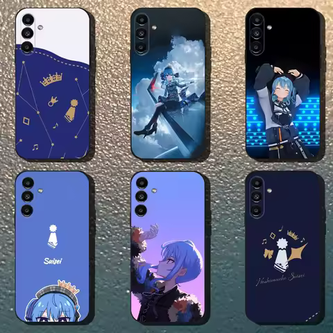Suisei H-Hoshimachi Phone Case For Samsung Galaxy A13,A21s,A22,A31,A32,A52,A53,A71,A80,Soft Black Shell
