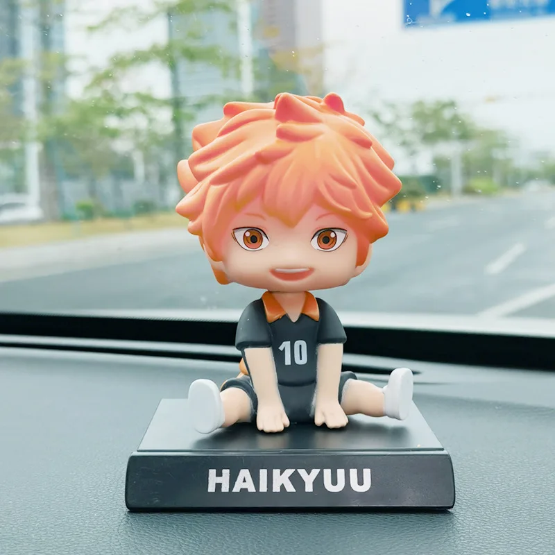 Anime Haikyuu de 11 cm!! Figura hinata shoyo carro boneca balançando cabeça interior do automóvel kawaii mesa ornamento bobble cabeça crianças brinquedos presente