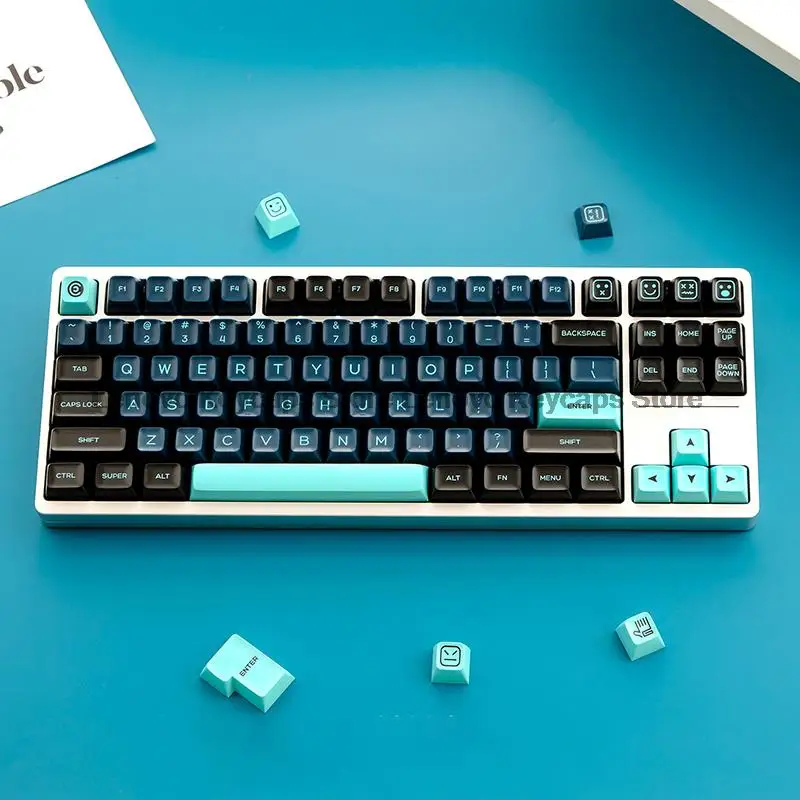 Imagem -02 - Monstro Gmk Keycaps para Teclado Mecânico Preto Azul Pbt Double Shot Perfil SA Interruptor mx Gmk67 K500 160 Chaves