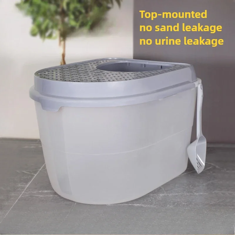 Cat Litter Box Top-entry Fully Enclosed Oversized Splash-proof PetToilet Extra Large Cat Litter Box