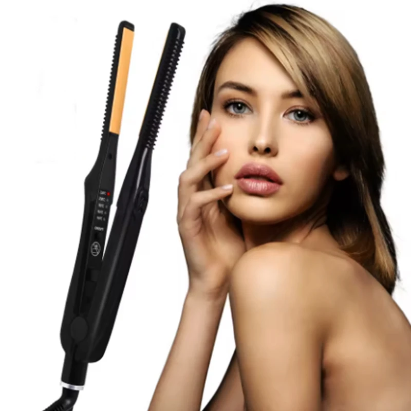 

Портативный электрический выпрямитель для волос, многофункциональная расческа для завивки волос, не повреждающие мужские инструменты для домашнего укладки волос двойного назначения.