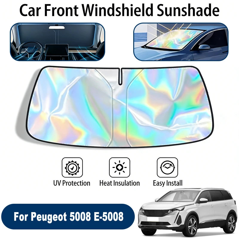 

Солнцезащитный экран на лобовое стекло для Peugeot 5008 E-5008, складной, отражающий УФ-излучение, защитный чехол для переднего окна, аксессуары