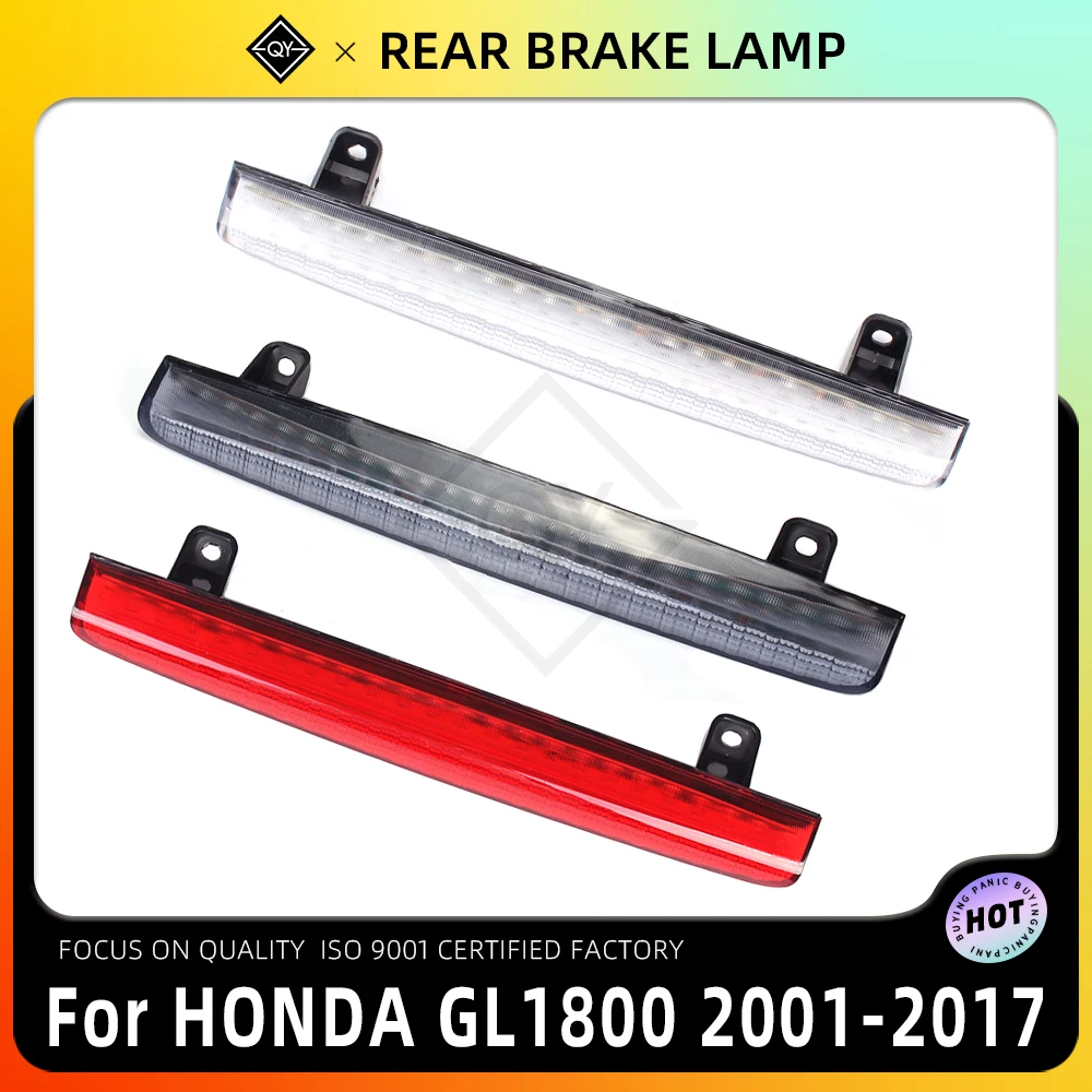 

LQYL Motorcycle Part LED Rear Brake Light Spoiler Tail Light For Honda Goldwing GL1800 GL 1800 2001-2017 Clear Smoke Red