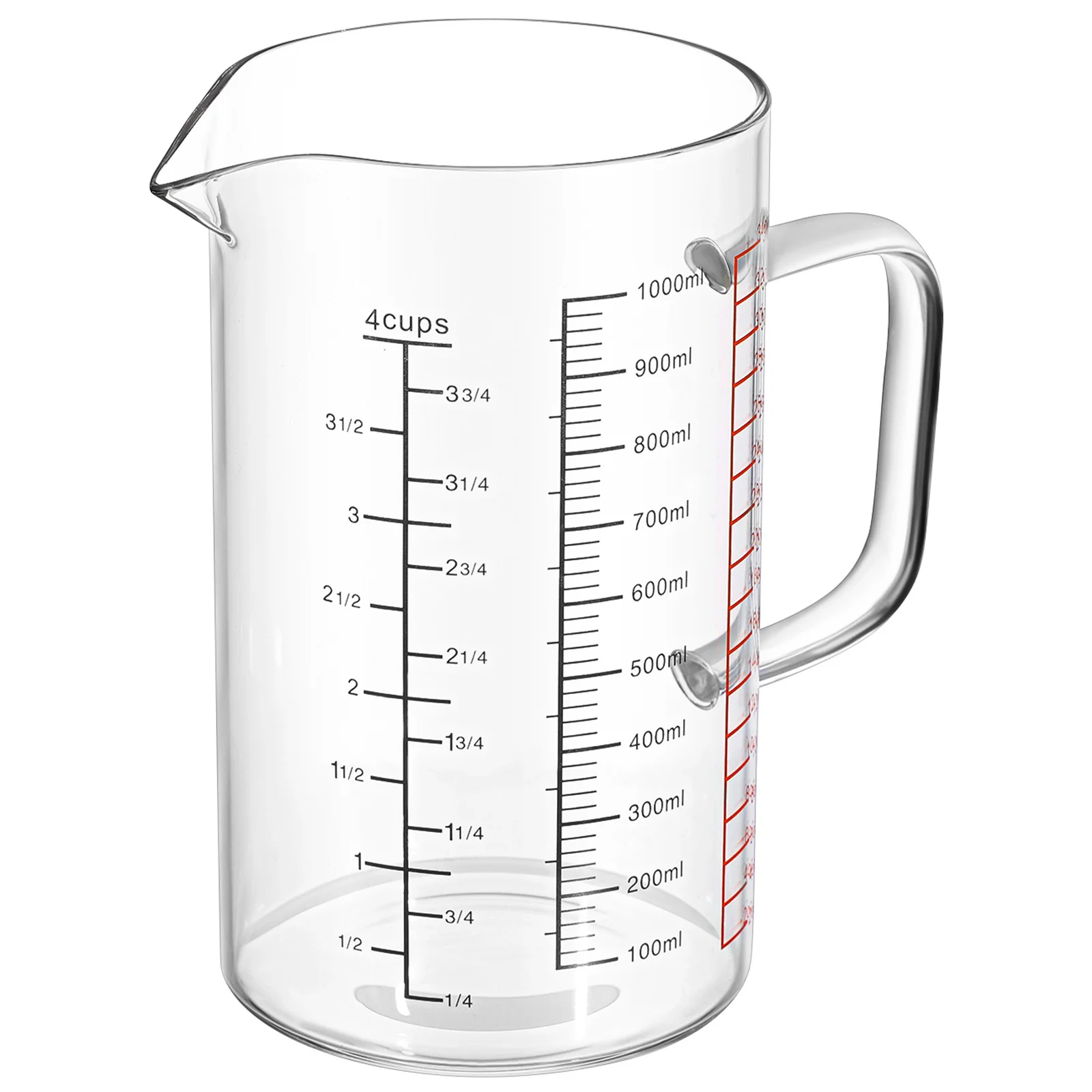 

Heat-Resistant Glass Measuring Cup 1000 Ml Precision Graduations Easy Handle Kitchen Cooking Baking Wet Dry Ingredients