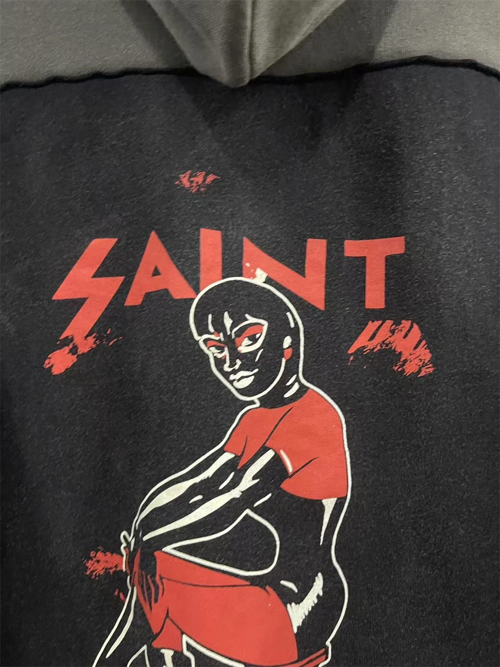 سترة بقلنسوة كبيرة الحجم من Saint 25SS CELLBRATION للرجال والنساء بأفضل جودة من القماش الثقيل