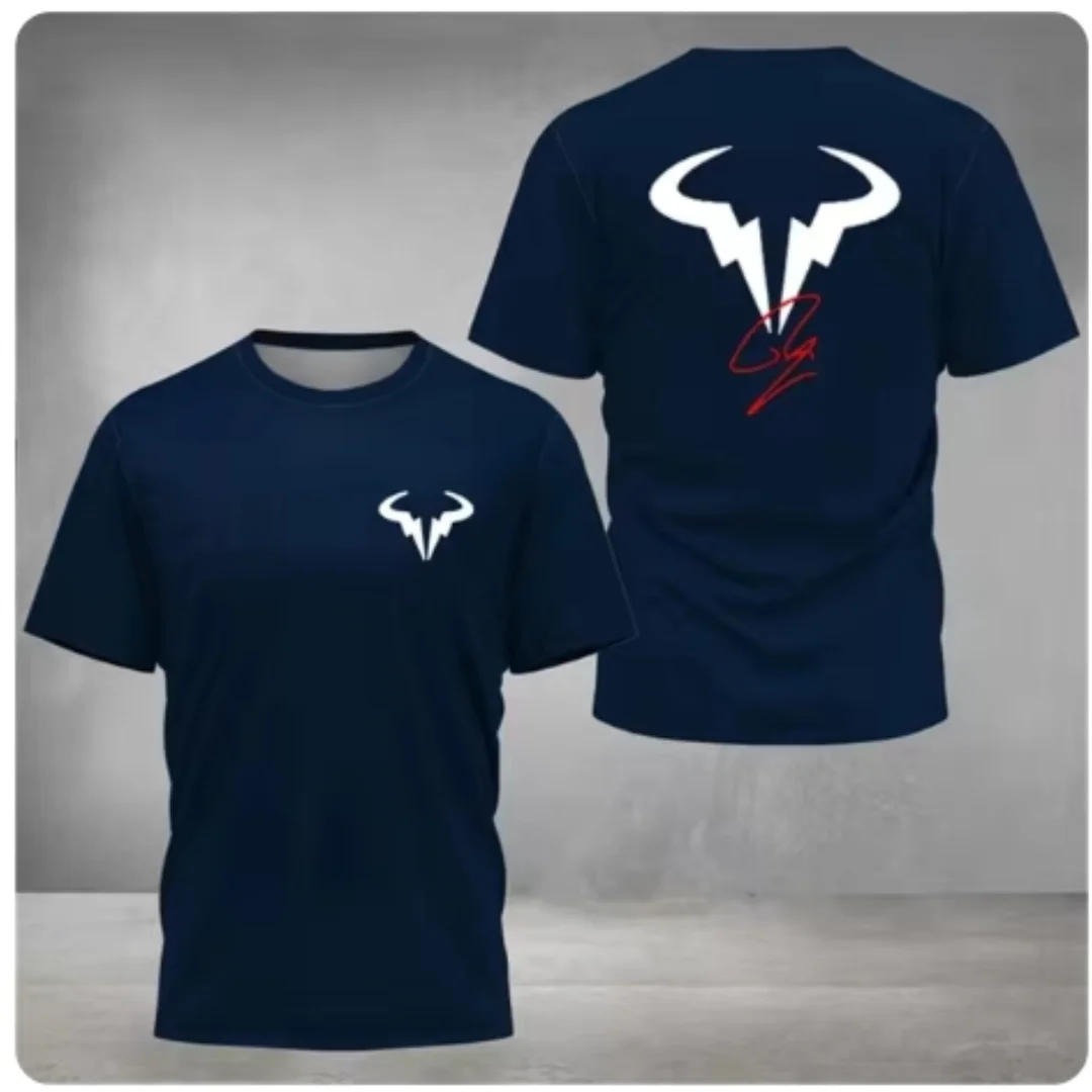 Camiseta de badminton de manga curta masculina, roupa esportiva casual com decote em O, camiseta de tênis ao ar livre, moda verão