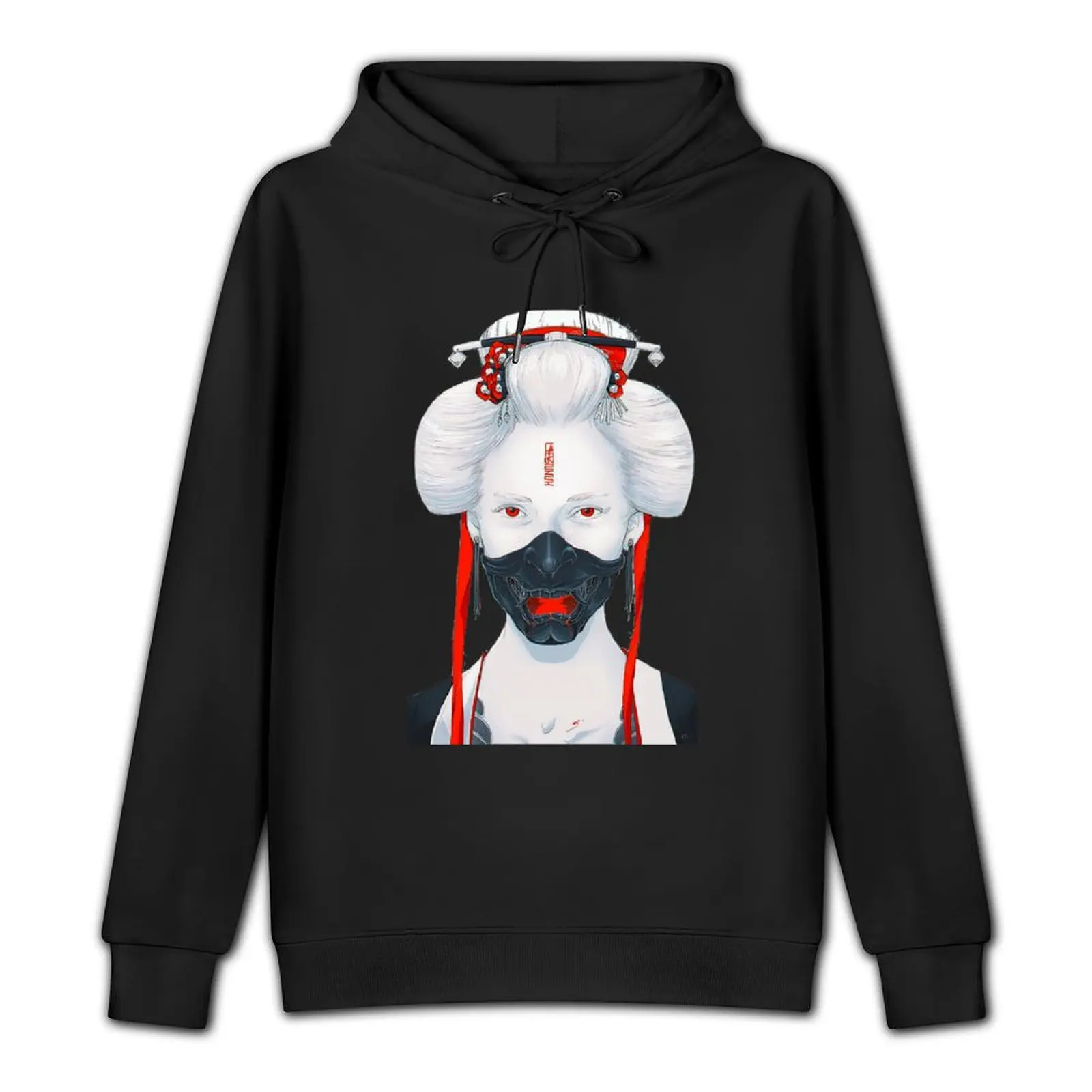 Samurai Japanese Geisha Fine Art Illustration Pullover Hoodie anime clothing man hoodie