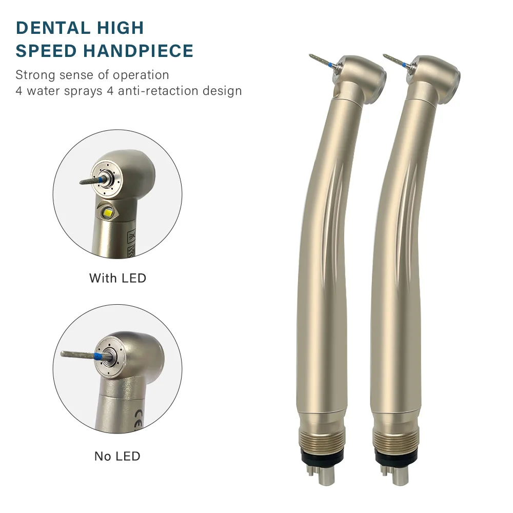 Dental High Speed Handpiece LED Turbine Air Standard Button Motor 2Hole/4hole Dental Equipment Tools