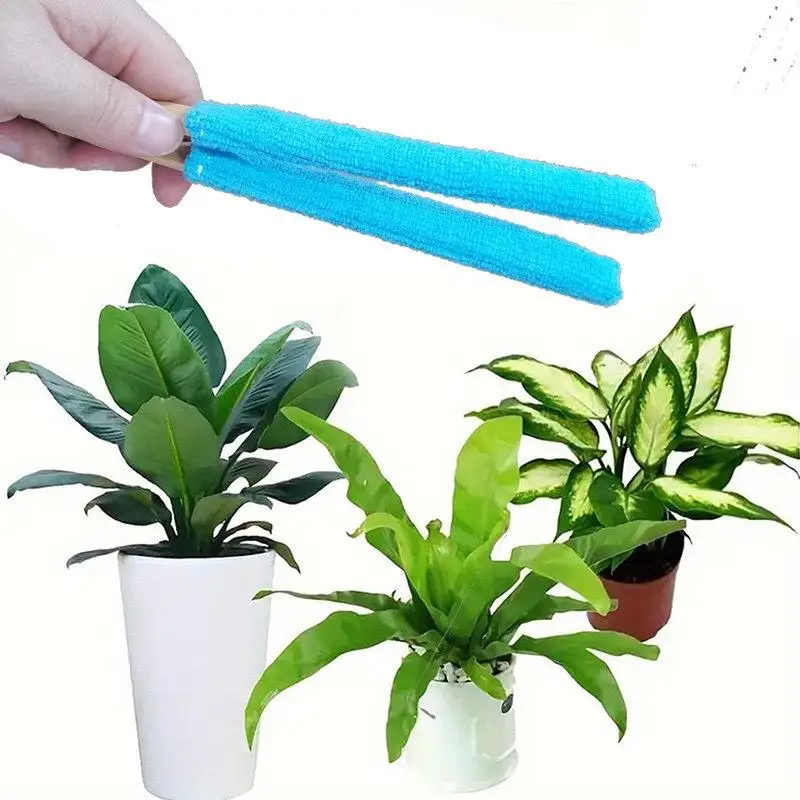1PCS Leaf Cleaning Tongs - Handheld Green Plant Cleaning Brush Bamboo Handle,Durable Bamboo Design For Efficient Leaf Removal