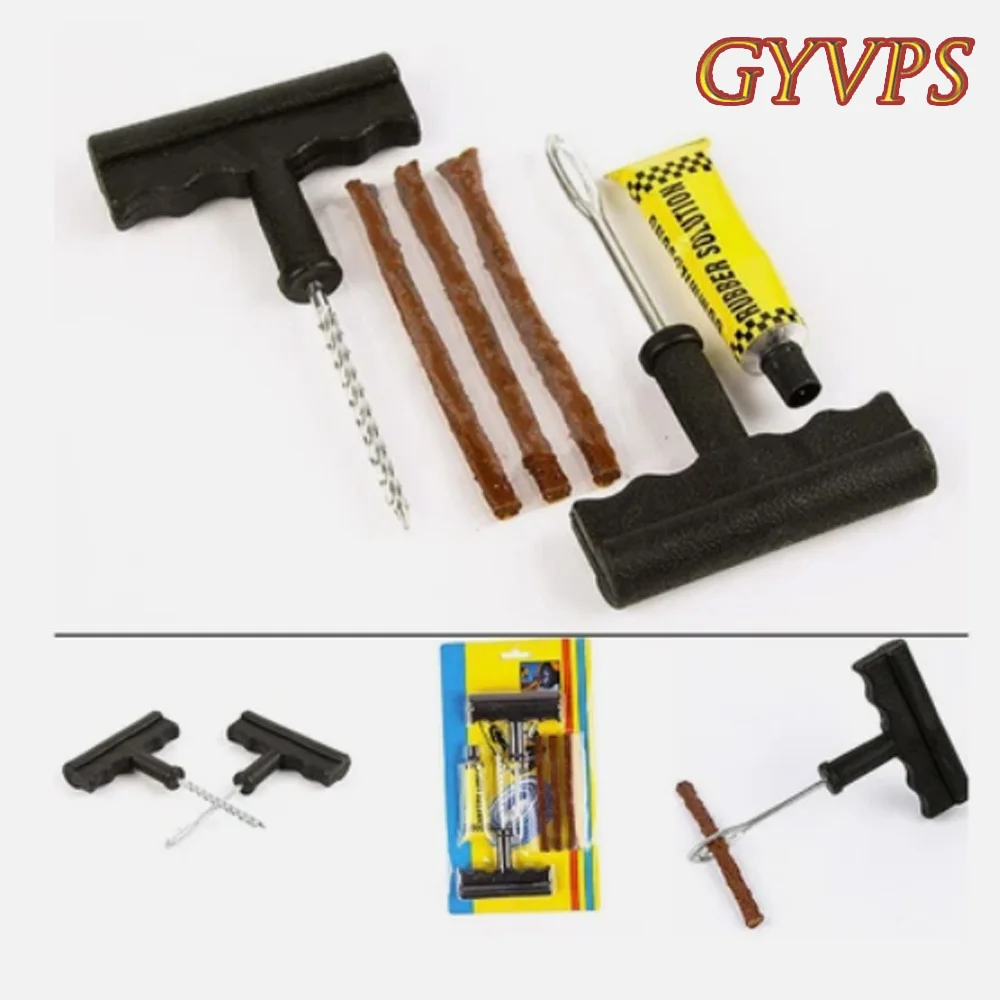 

6pcs/Set Useful Car Tire Repair Tools Kit with Rubber Strip Tubeless Tyre Puncture Studding Plug Set for Truck Motorcycle