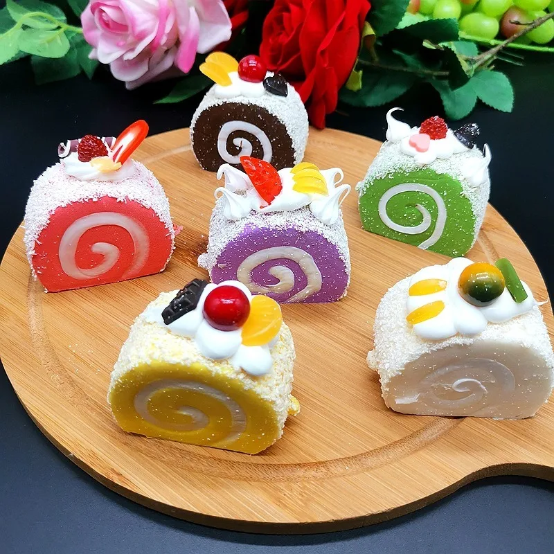 1pcs Simulation Fruit Cream Cake Artificial Bread Fake Cake Pretend Play Toys Home Decoration Sweet Children Funny Toys