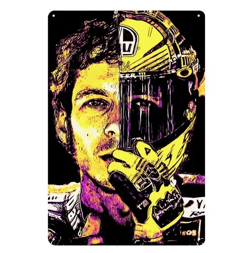 Moto Gp Racing Driver Helmet Motorcycle Metal Poster Tin Sign 20x30cm