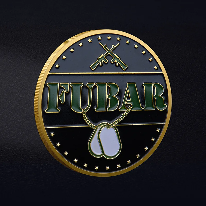 FUBAR SANFU Gold Plated Coin US Army Comrade Sniper Commemorative Coins Military Fan Souvenir Gifts Challenge Coin