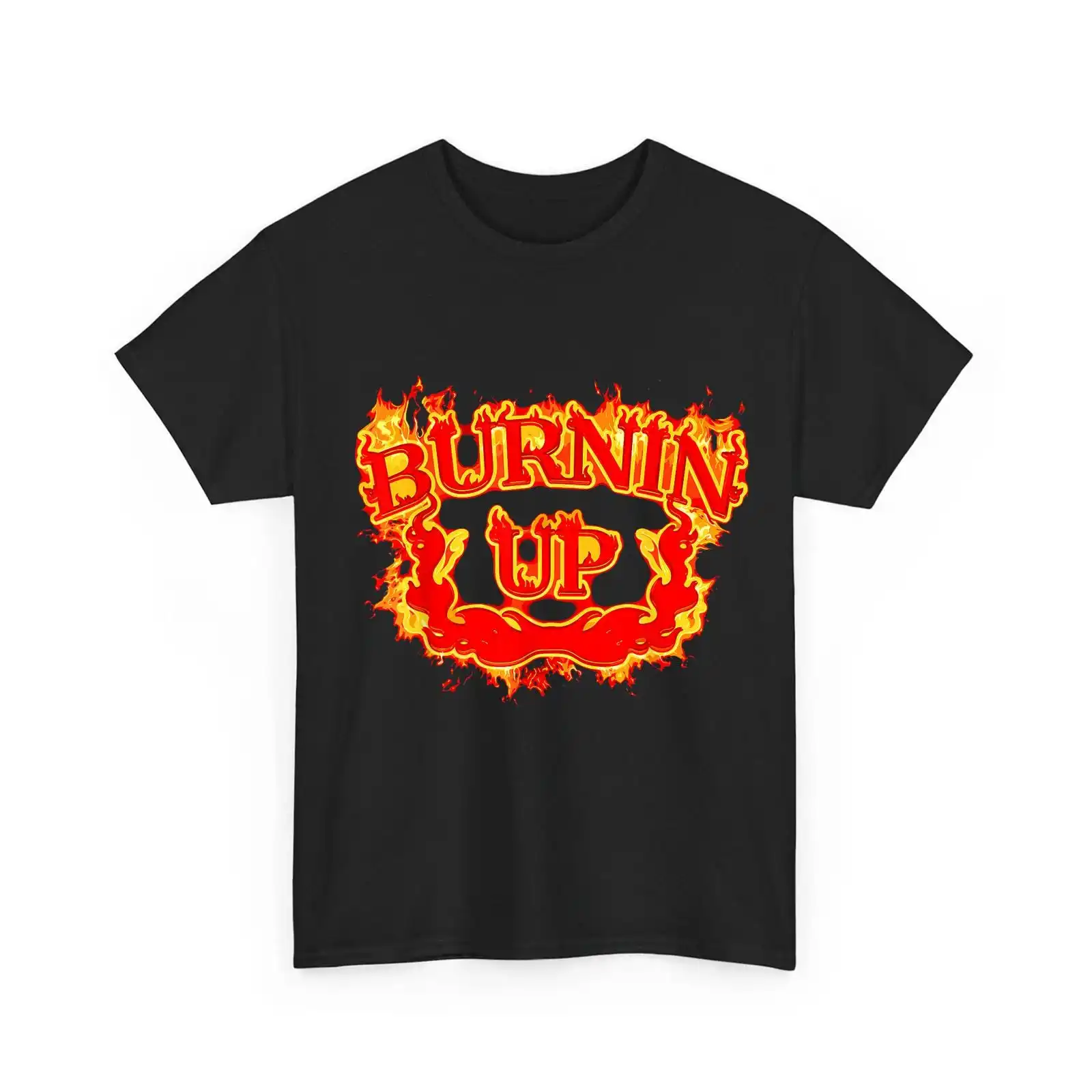 Burnin Up Vintage Flame Shirt Retro Fire Graphic Tee Y2K Streetwear T-Shirt Hot Rod Style Casual Shirt Gift for Men Women Cool