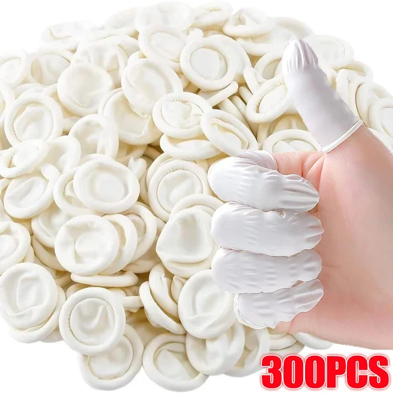 100-300Pc Wegwerp Vingertoppen Protector Handschoenen Natuurlijke Rubber Antislip Antistatische Latex Vinger Babybedjes Vingertoppen Duurzaam Tool